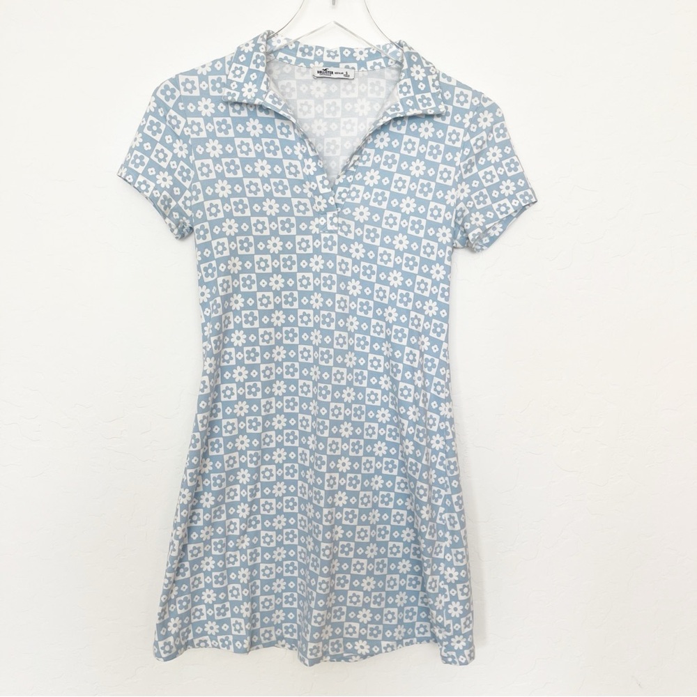 Hollister Blue Daisy Floral Mini Short Sleeve Dress Size Small - Picture 5 of 11